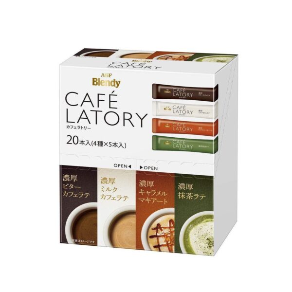 "20 Sticks of AGF Blendy Cafe Latory Flavored Drinks Assortment Box - Delicious Variety!"