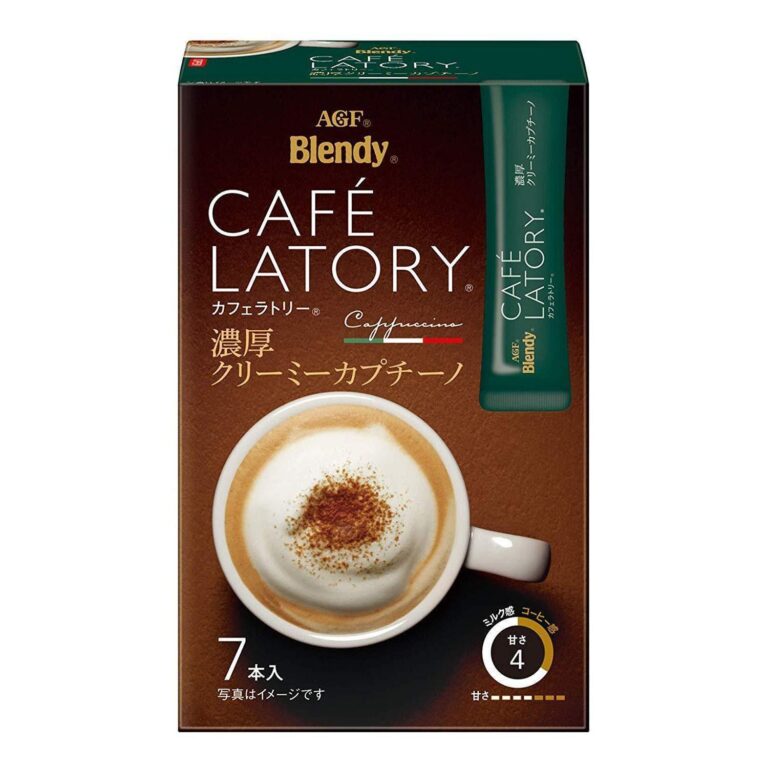 "Rich Creamy Capuccino: AGF Blendy Cafe Latory 7 Sticks - Enjoy the Perfect Cup!"
