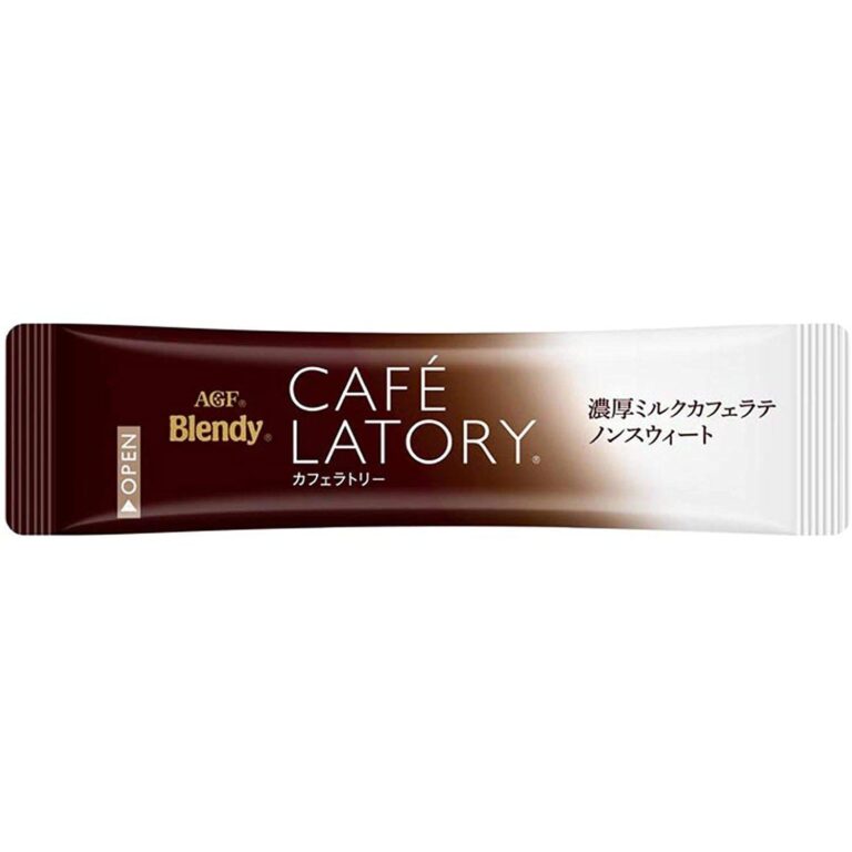 "Unsweetened Cafe Latte - AGF Blendy Caf? Latory Rich Milk 18 Sticks" - Image 2