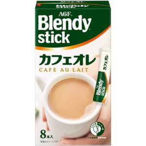 "Delicious AGF Blendy Stick Cafe au Lait Instant Coffee with Milk - Enjoy at Home!"