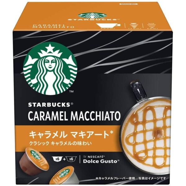 "12 Pods of Starbucks Caramel Macchiato Nescafé Dolce Gusto Capsules - Delicious Coffee at Home!"