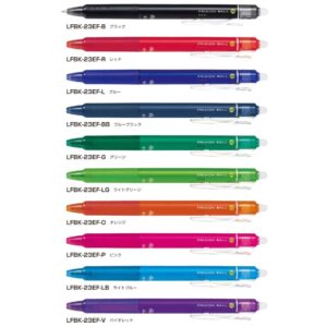Pilot Frixion Ball Knock Erasable Gel Ink Pens 10 Colors 0.5mm LFBK-230EF-10C