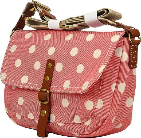 Cath Kidston Satchel Across Body Bag Button Spot Twill in Red, - Image 4