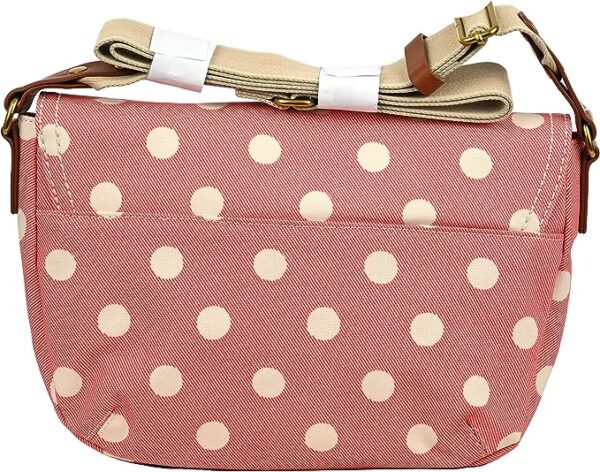 Cath Kidston Satchel Across Body Bag Button Spot Twill in Red, - Image 3