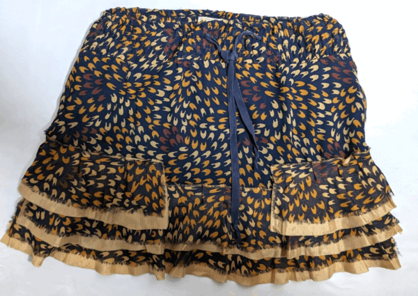 Free People Skirt Mini Black Cotton Ruffle Size Small