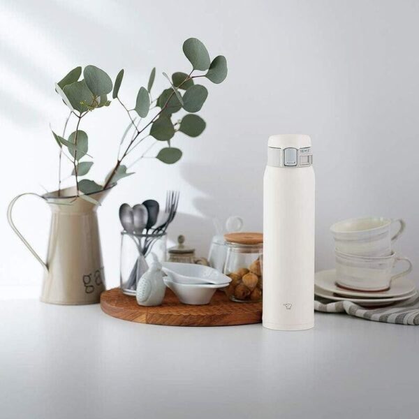 ZOJIRUSHI Water Bottle Direct Drinking Stainless Mug 600ml White SM-SF60-WM - Image 12