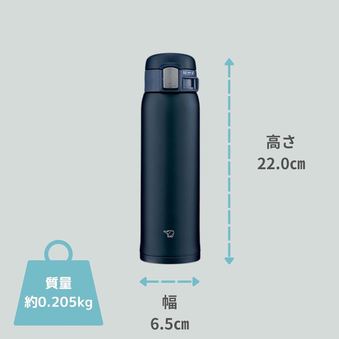 ZOJIRUSHI Water Bottle Direct Drinking  Stainless Mug 600ml Navy SM-SF60-AD - Image 2