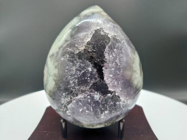 High-Quality Polished Amethyst Egg Geode 478g (1.05lbs) Crystal from Uruguay