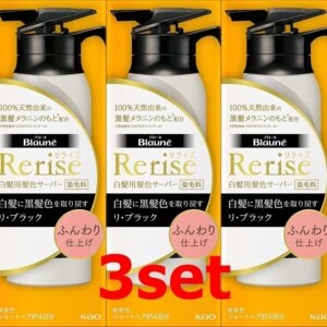 Kao Brone Rerise Hair Color Server for Gray Hair Re-Black Soft Finish 155g x 3