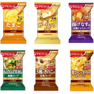 Amano Foods Freeze-Dry 6Assort Special Soup Set Individual Wrapped Made in Japan
