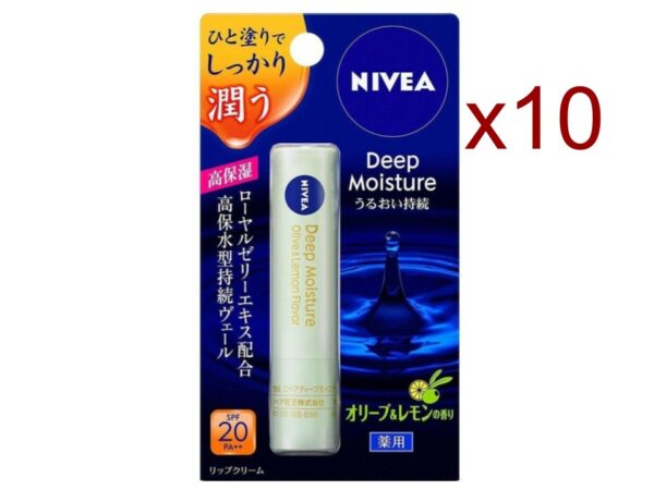 NIVEA Deep Moisture Lip Stick Olive & Lemon Flavor 10Pack/2.2g Kao SPF20 PA++