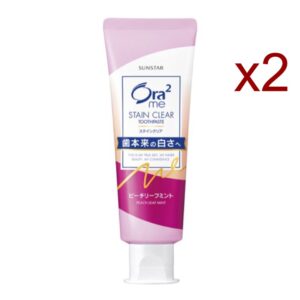Ora2 me Stain Clear Toothpaste Peach Leaf Flavor Whitening 2Pack Set 130g