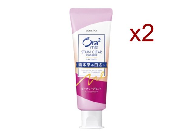 Ora2 me Stain Clear Toothpaste Peach Leaf Flavor Whitening 2Pack Set 130g