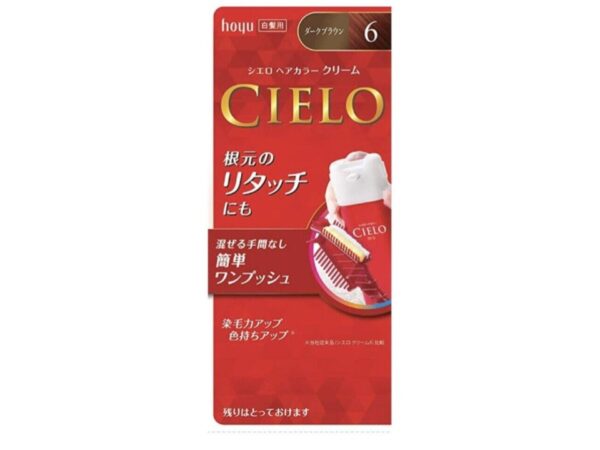 Hoyu CIELO Hair Color EX Cream #6 Dark Brown 2 Packets Easy-to-Use Japanese Import - Image 2