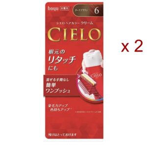 Hoyu CIELO Hair Color EX Cream #6 Dark Brown 2 Packets Easy-to-Use Japanese Import