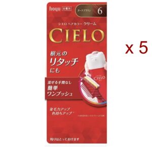 Hoyu CIELO Hair Color EX Cream #6 Dark Brown 5 Packets Easy-to-Use Japanese Import