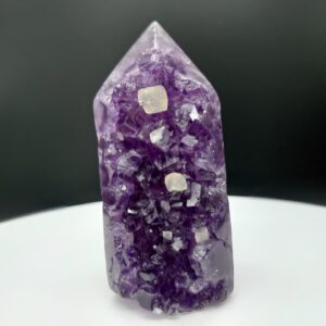 Natural Amethyst Tower with Calcite  345g   From Uruguay