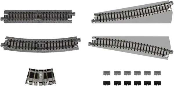 KATO Premium N Scale Straight Curved Flex Double Bumper Turnouts X-Tracks Set - Multi-Color, New Quality - Image 216