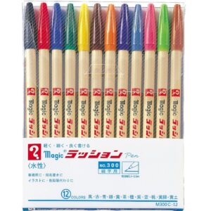 Teranishi Chemical Magic Water-Based Pen Lashon No. 300 – 12-Color Set
