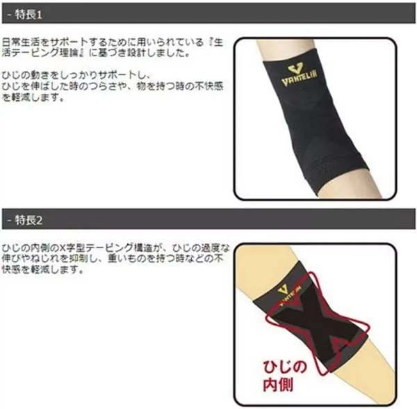 Kowa Vantelin Elbow Supporter Size M Silver Gray Compression Brace for Pain Relief - Image 4