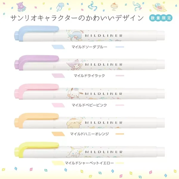 Zebra Highlighter Mild Liner Sanrio 5color Set Natural Mild WKT7-SR2-5C-NTC - Image 3