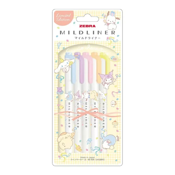 zebra Highlighter Mild Liner Sanrio 5color Set Gentleness Mild WKT7-SR2-5C-YC