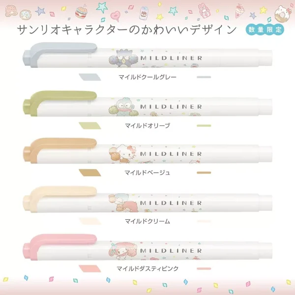 zebra Highlighter Mild Liner Sanrio 5color Set Gentleness Mild WKT7-SR2-5C-YC - Image 3