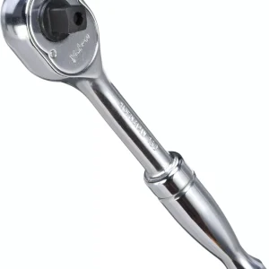 Koken 1/4" SQ Push Button Ratchet Handle Polished Grip 11cm Length Japan