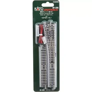 Kato 20-220 #4 Left Turnout - Premium N Scale Model Railway Track Component, 481mm Radius, 15º Curve, Japan Made