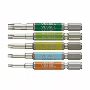 Vessel Torx Bit Set T10H, T15H, T20H, T25H, T30H x 65mm - 5-Piece Migraine Series