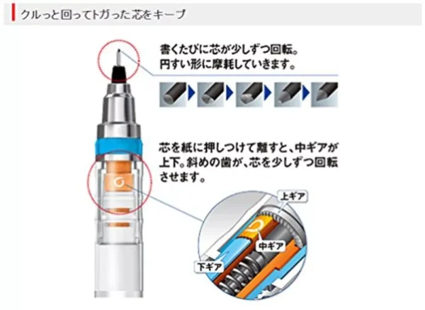 Mitsubishi
  Kuru Toga 0.7mm Mechanical Pencil Standard Model Pink - Image 6