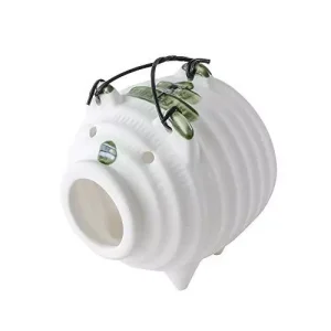 E Banko Ware Pig Ceramic Mosquito Coil Holder White NMT-064 Decor