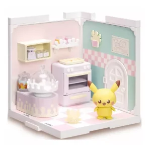 Poke Peace House Pokémon Doll Figure Toy: Pikachu and Milcery Kitchen H5.5in