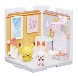 Poke Peace House Pokémon Doll Figure Toy: Pikachu and Scorbunny Studio H5.5in