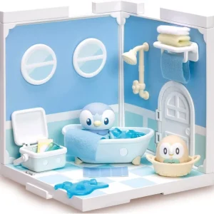 TAKARA TOMY Piplup Peaceful Place Pokepiece House Toy – Premium Interactive Bathroom Accessory for Kids