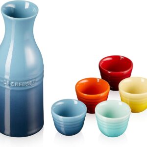 Le Creuset Stoneware Sake Set – Multi-Color Tokkuri & Ochoko Cups