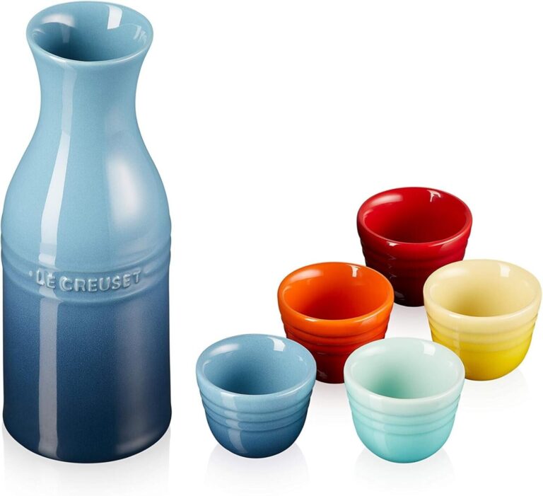 Le Creuset Stoneware Sake Set – Multi-Color Tokkuri & Ochoko Cups