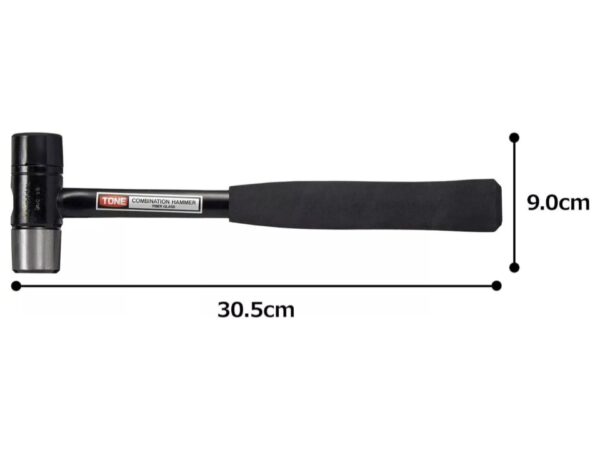 TONE Combination Hammer HPBHC-10, 1lb Fiberglass Handle, Black, Made in Japan - Image 3