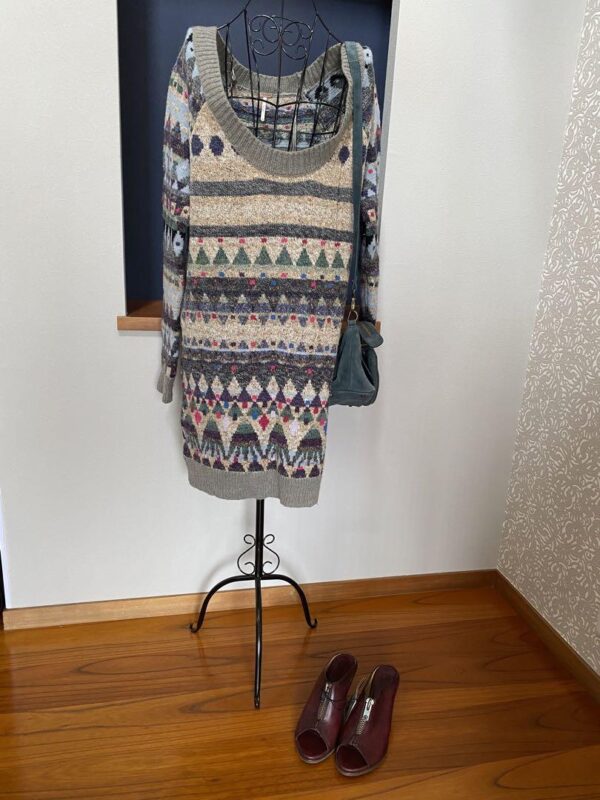 Free People Nordic Fair Isle Pullover Tunic Sweater Dress M/L Eagle Wool