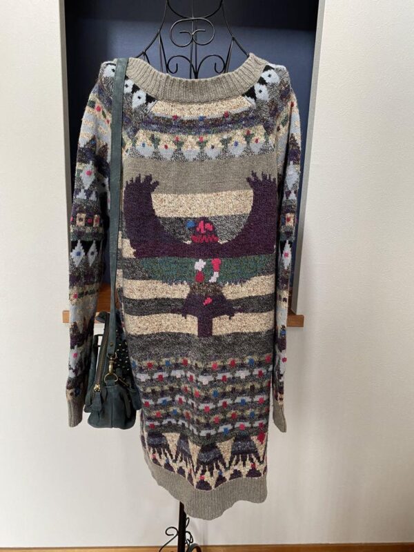 Free People Nordic Fair Isle Pullover Tunic Sweater Dress M/L Eagle Wool - Image 2