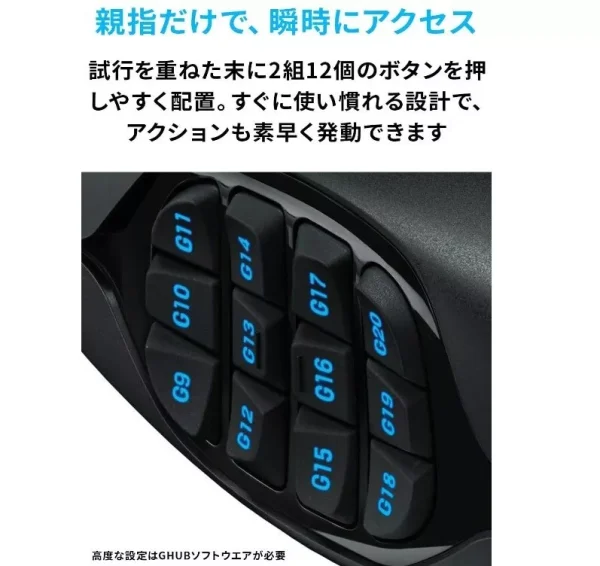 Logitech G600 MMO Gaming Mouse 20 Buttons 8200 DPI Precision Wired RGB - Japan New - Image 3