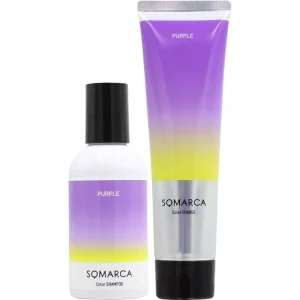 Hoyu Marka Color Shampoo Purple 150ml + Color Charge 130g Set - Tone Enhancing Japan