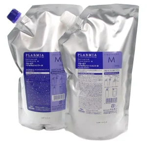 Milbon Plarmia Hair Serum Shampoo M 1000ml & Treatment 1000g Refill Set