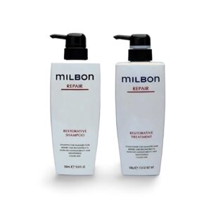 Milbon Repair Heat Protective Shampoo & Treatment Set – 500ml Each