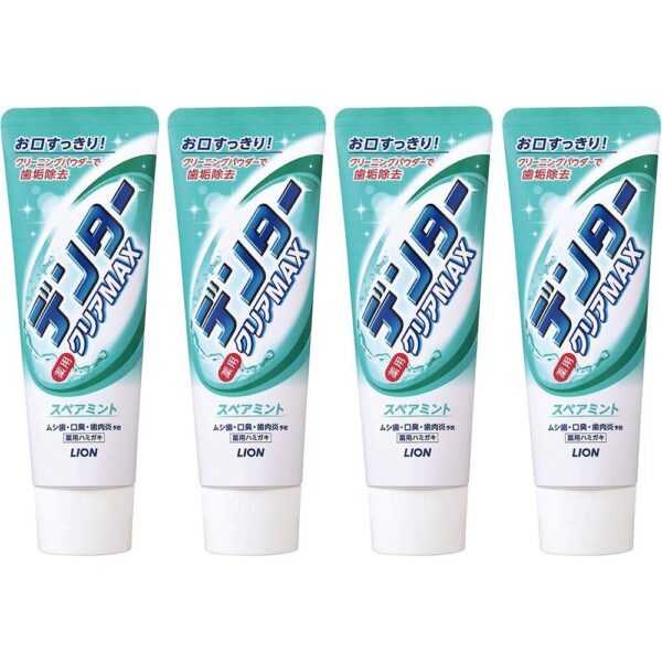 Lion Japan DENTOR Clear MAX Deep Cleansing Toothpaste – Spearmint, 140g x 4-Pack