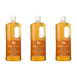 Azuma Shoji Horse Oil Shampoo Refill 1000ml, 3-Piece Set with Natural Extracts