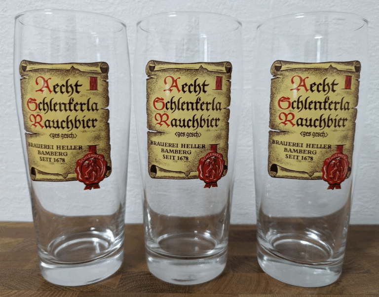 "Aecht Schlenkerla Rauchbier Glasses 0.5L, Set of 3 - Traditional German