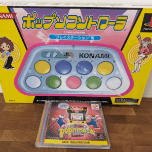 Pop'n Controller Sony Playstation PS1  + Game Pop'n music 1 Japan tested