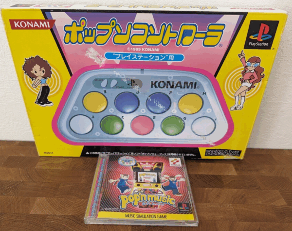 Pop'n Controller Sony Playstation PS1  + Game Pop'n music 1 Japan tested