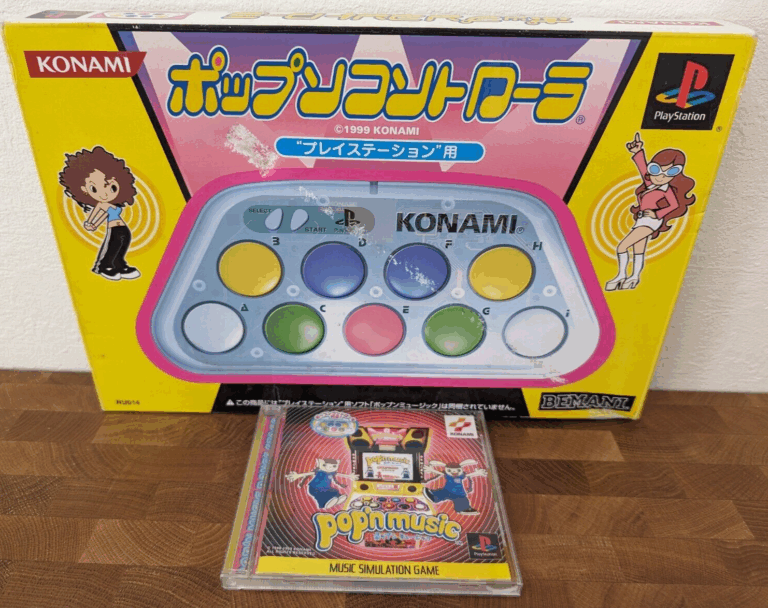 Pop'n Controller Sony Playstation PS1  + Game Pop'n music 1 Japan tested